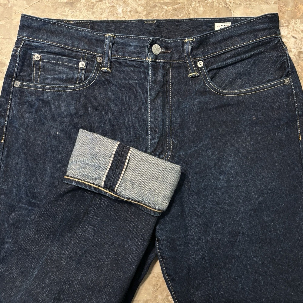 Levi's 522 Jeans Mens 33x32 (fits 34x30) Blue Selvedge White Oak Cone Denim
